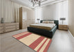 Patterned Red Rug in a Bedroom, pat1191brn