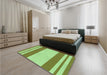 Patterned Jade Green Rug in a Bedroom, pat1191grn