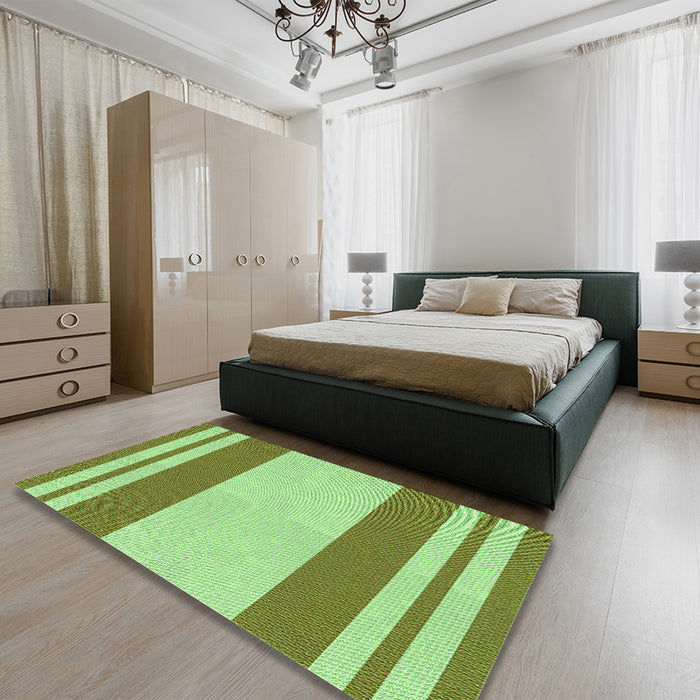 Patterned Jade Green Rug in a Bedroom, pat1191grn