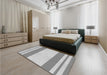 Patterned Gray Rug in a Bedroom, pat1191gry