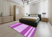 Patterned Blossom Pink Rug in a Bedroom, pat1191pur