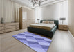 Patterned Jeans Blue Rug in a Bedroom, pat1192blu