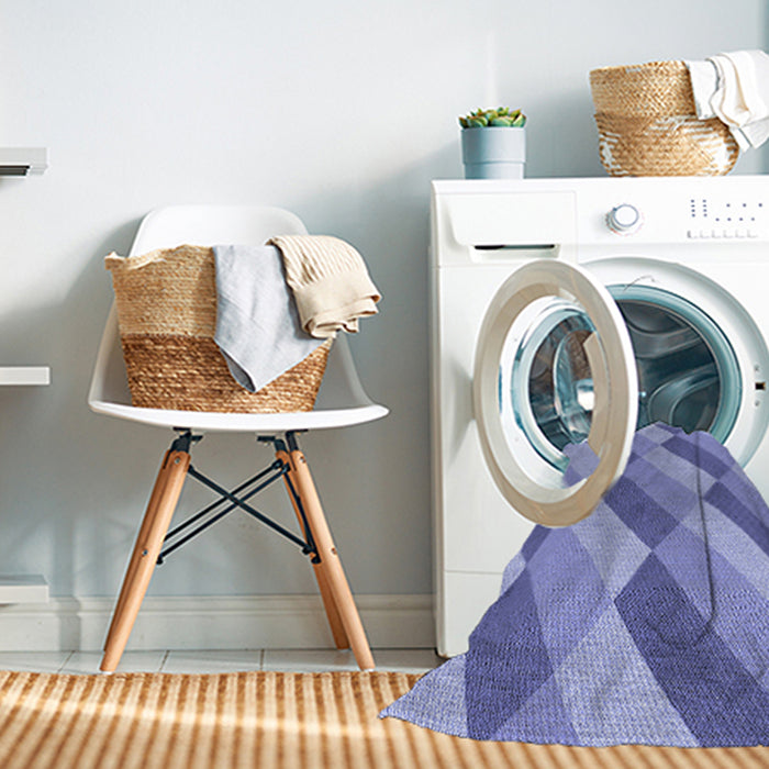 Machine Washable Transitional Jeans Blue Rug in a Washing Machine, wshpat1192blu