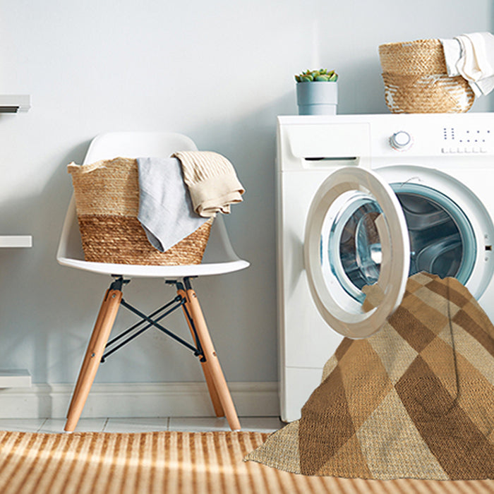 Machine Washable Transitional Yellow Orange Rug in a Washing Machine, wshpat1192brn