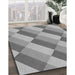 Patterned Smokey Gray Rug in Family Room, pat1192gry