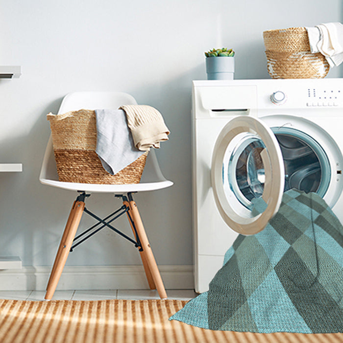 Machine Washable Transitional Dull-Sea Green Rug in a Washing Machine, wshpat1192lblu