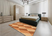 Patterned Orange Rug in a Bedroom, pat1192org