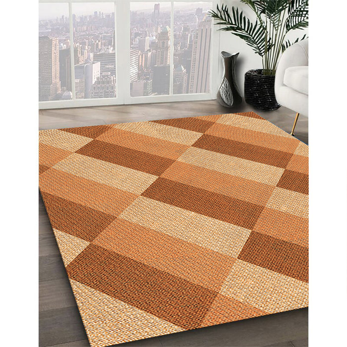 Machine Washable Transitional Orange Rug in a Family Room, wshpat1192org