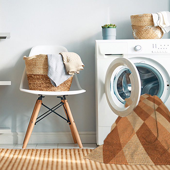 Machine Washable Transitional Orange Rug in a Washing Machine, wshpat1192org