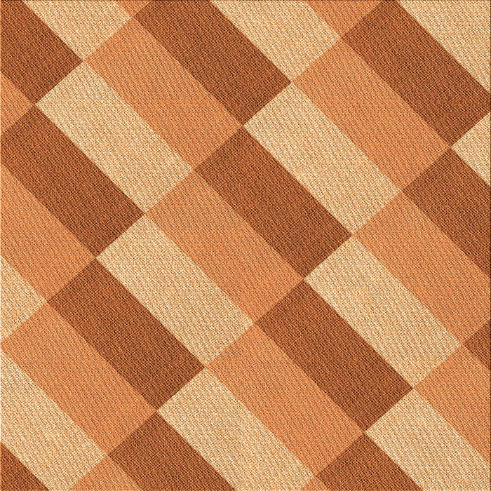Round Patterned Orange Rug, pat1192org