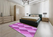 Patterned Violet Purple Rug in a Bedroom, pat1192pur
