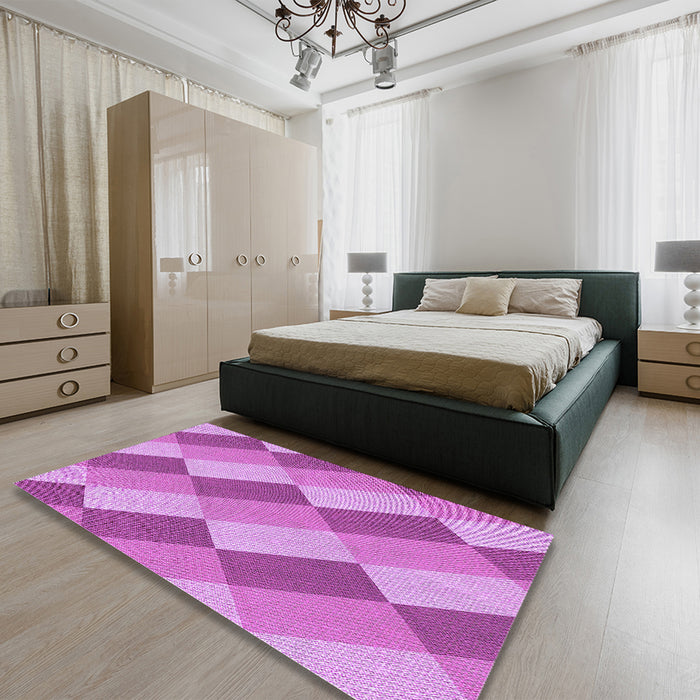 Patterned Violet Purple Rug in a Bedroom, pat1192pur