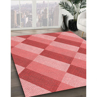 Patterned Light Coral Pink Rug, pat1192rd