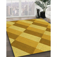 Patterned Deep Yellow Rug, pat1192yw