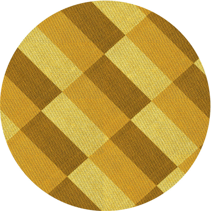 Square Patterned Deep Yellow Rug, pat1192yw