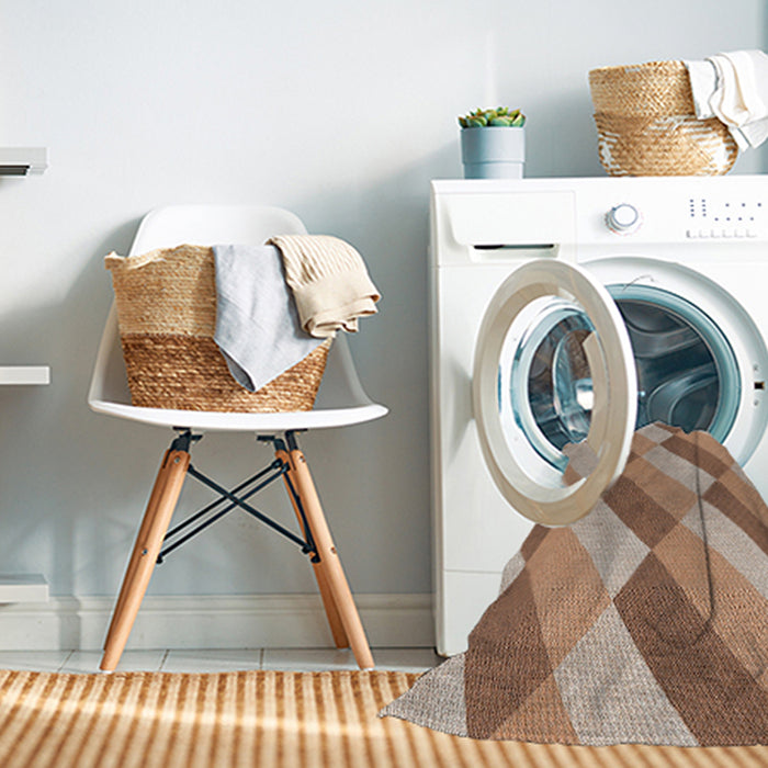 Machine Washable Transitional Sienna Brown Rug in a Washing Machine, wshpat1192