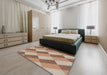 Machine Washable Transitional Sienna Brown Rug in a Bedroom, wshpat1192