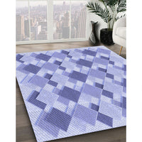 Patterned Periwinkle Purple Rug, pat1193blu