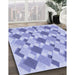 Patterned Periwinkle Purple Rug in Family Room, pat1193blu