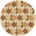 Square Patterned Brown Gold Rug, pat1193brn