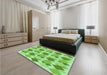 Patterned Jade Green Rug in a Bedroom, pat1193grn