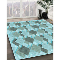 Patterned Blue Rug, pat1193lblu