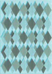 Machine Washable Transitional Blue Rug, wshpat1193lblu