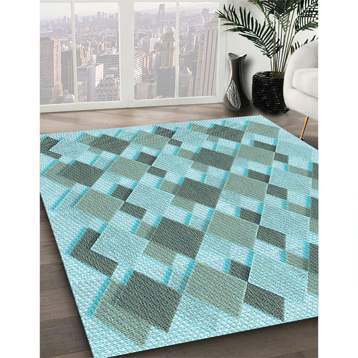 Machine Washable Transitional Blue Rug in a Family Room, wshpat1193lblu