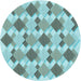 Square Patterned Blue Rug, pat1193lblu