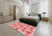 Round Machine Washable Transitional Pink Rug in a Office, wshpat1193rd