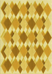 Machine Washable Transitional Bold Yellow Rug, wshpat1193yw