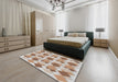 Patterned Gold Novelty Rug in a Bedroom, pat1193