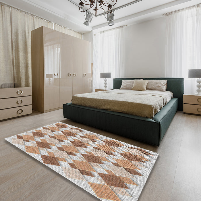 Machine Washable Transitional Gold Rug in a Bedroom, wshpat1193