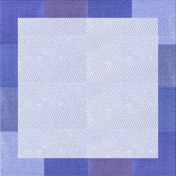 Round Patterned Blue Rug, pat1194blu