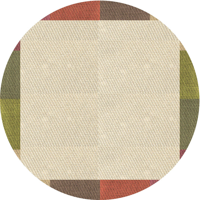 Square Patterned Vanilla Gold Rug, pat1194brn