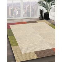 Patterned Vanilla Gold Rug, pat1194brn