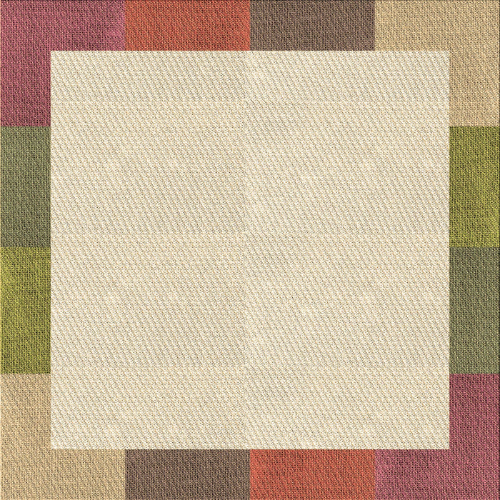 Round Patterned Vanilla Gold Rug, pat1194brn