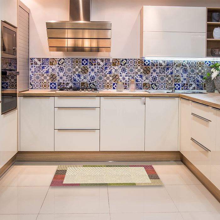 Patterned Vanilla Gold Rug in a Kitchen, pat1194brn