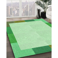 Patterned Light Green Rug, pat1194grn