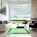 Square Patterned Light Green Rug in a Living Room, pat1194grn