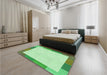 Patterned Light Green Rug in a Bedroom, pat1194grn