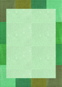 Machine Washable Transitional Light Green Rug, wshpat1194grn