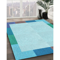 Patterned Blue Rug, pat1194lblu