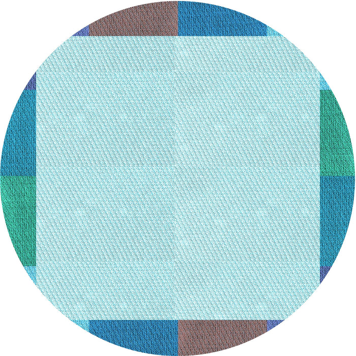 Square Patterned Blue Rug, pat1194lblu