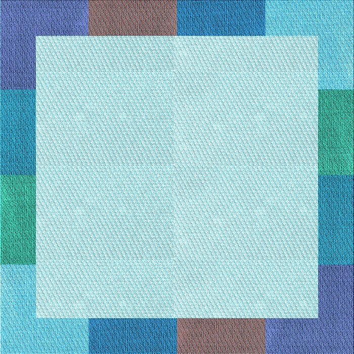 Round Patterned Blue Rug, pat1194lblu