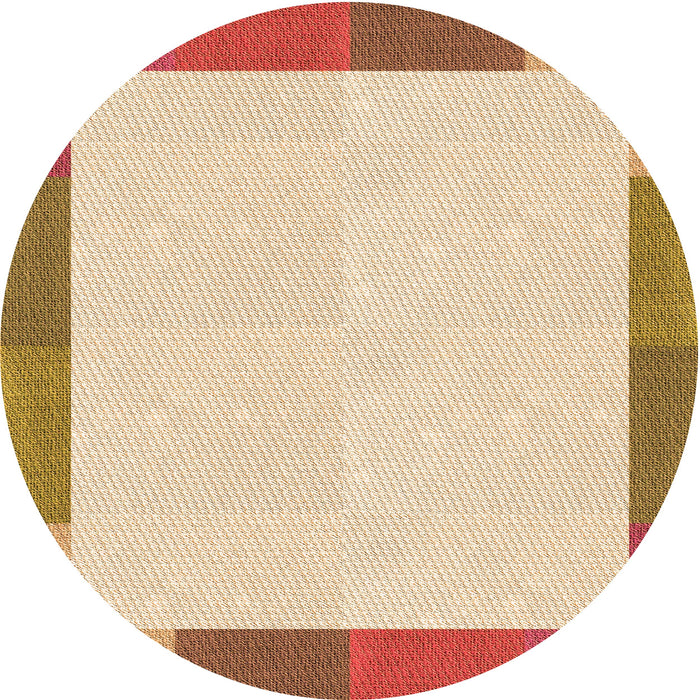Square Patterned Orange Rug, pat1194org