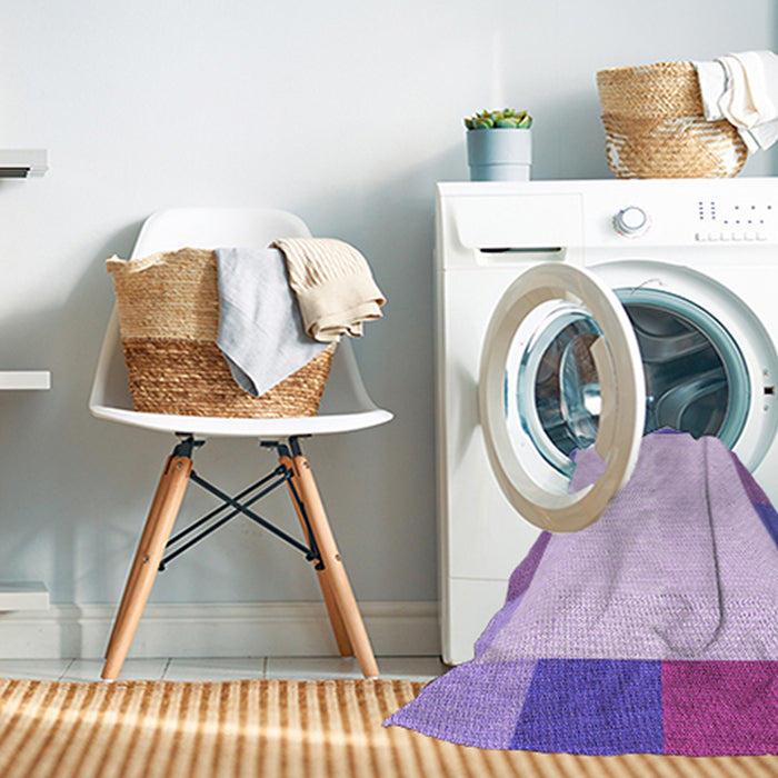 Machine Washable Transitional Purple Rug in a Washing Machine, wshpat1194pur