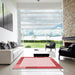 Machine Washable Transitional Red Rug in a Kitchen, wshpat1194rd