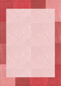 Machine Washable Transitional Red Rug, wshpat1194rd