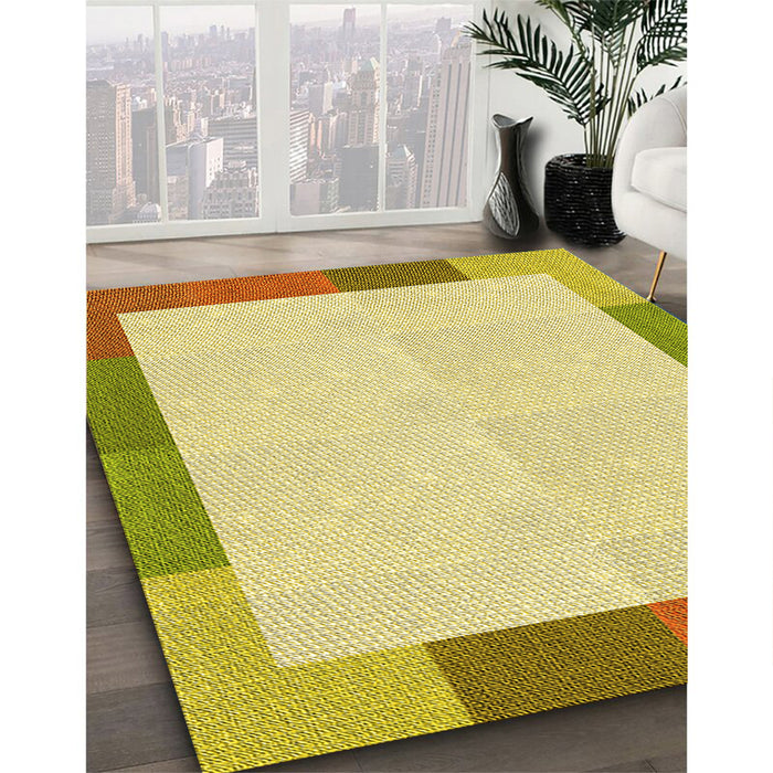 Patterned Cinnamon Brown Rug in Family Room, pat1194yw